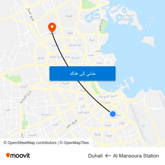 Al Mansoura Station to Duhail map