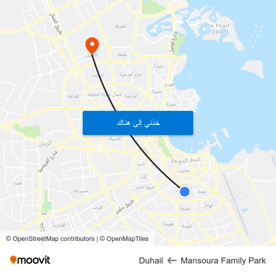 Mansoura Family Park to Duhail map