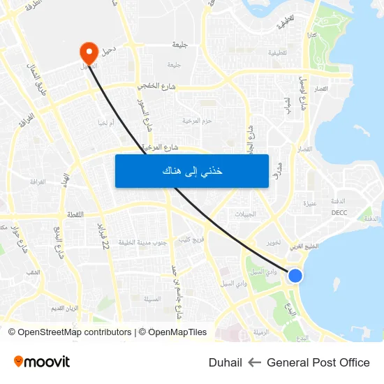 General Post Office to Duhail map