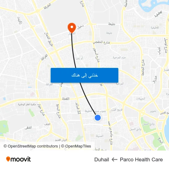 Parco Health Care to Duhail map