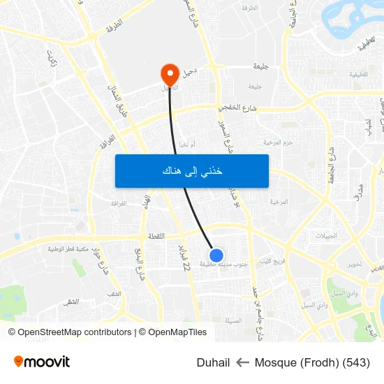 Mosque (Frodh) (543) to Duhail map
