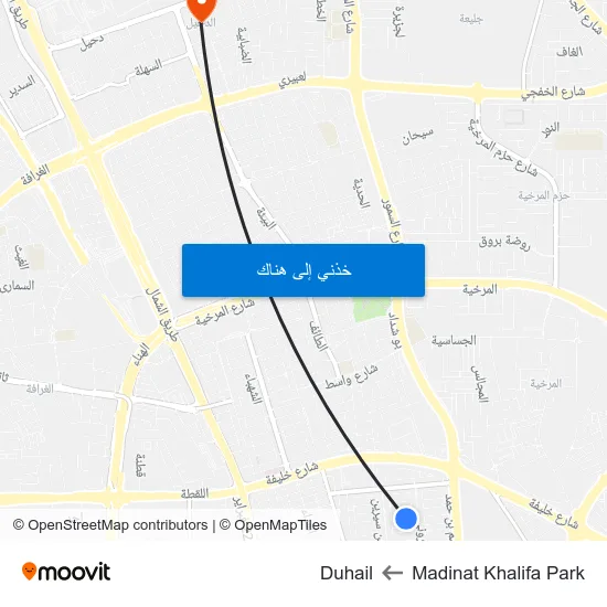 Madinat Khalifa Park to Duhail map