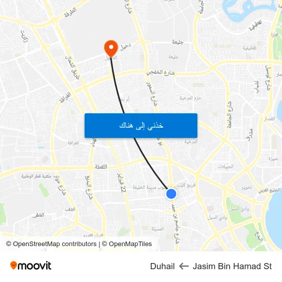 Jasim Bin Hamad St to Duhail map