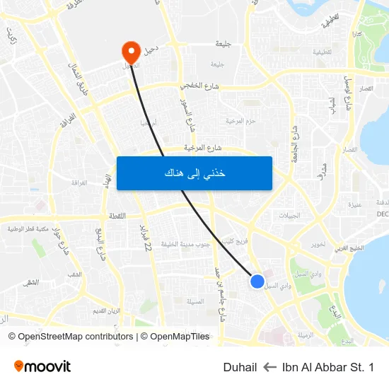 Ibn Al Abbar St. 1 to Duhail map