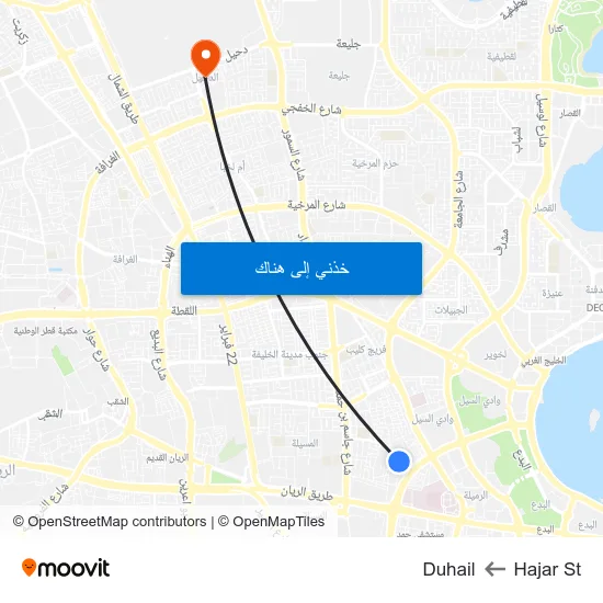 Hajar St to Duhail map
