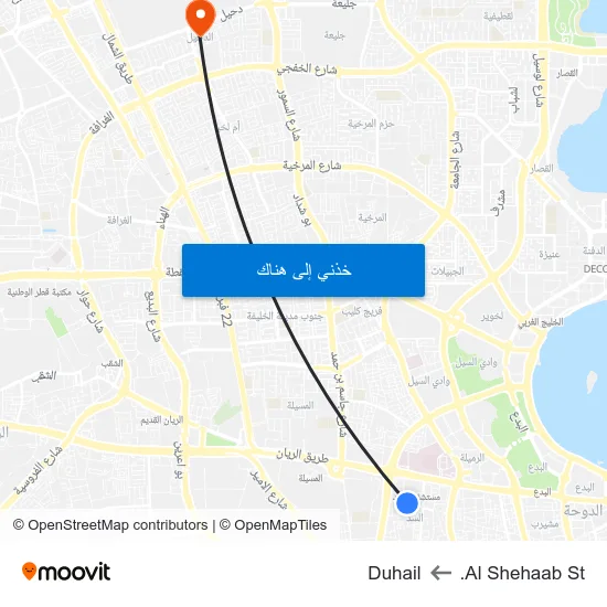Al Shehaab St. to Duhail map