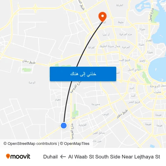 Al Waab St South Side Near Lejthaya St to Duhail map
