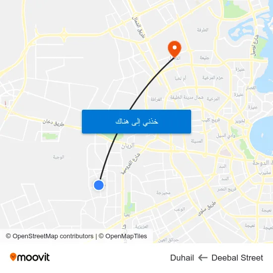 Deebal Street to Duhail map