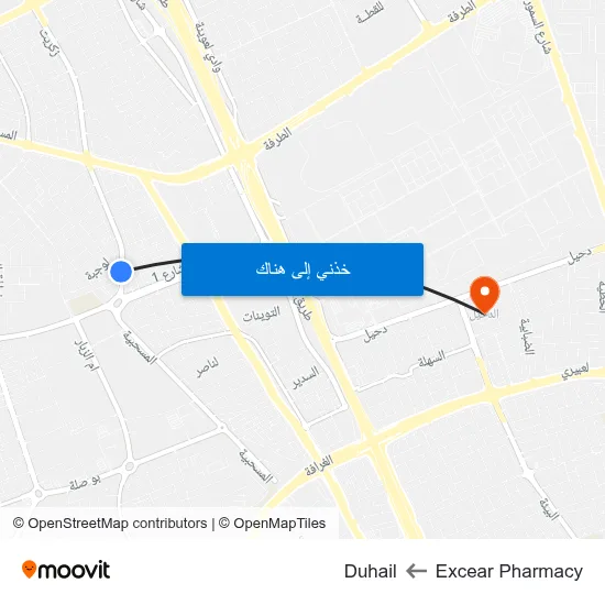 Excear Pharmacy to Duhail map