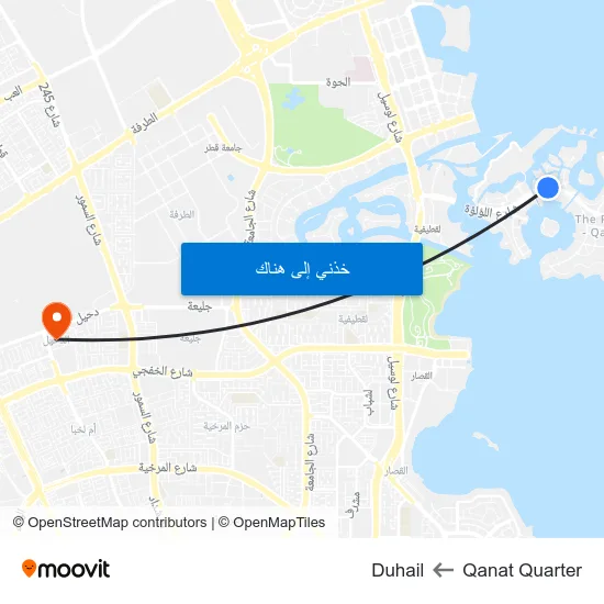 Qanat Quarter to Duhail map