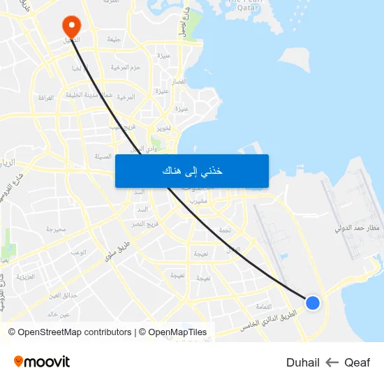 Qeaf to Duhail map