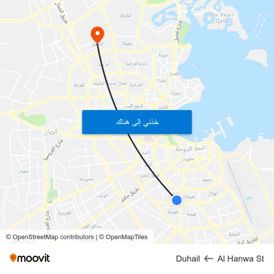 Al Hanwa St to Duhail map
