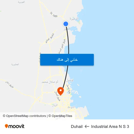 Industrial Area N S 3 to Duhail map