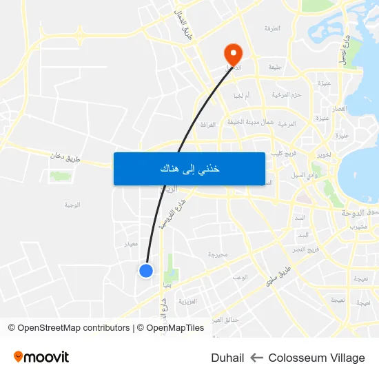 Colosseum Village to Duhail map