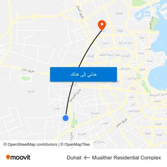 Muaither Residential Complex to Duhail map