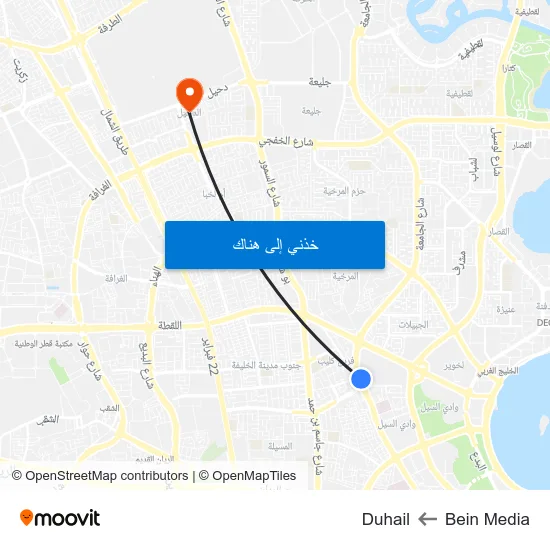 Bein Media to Duhail map