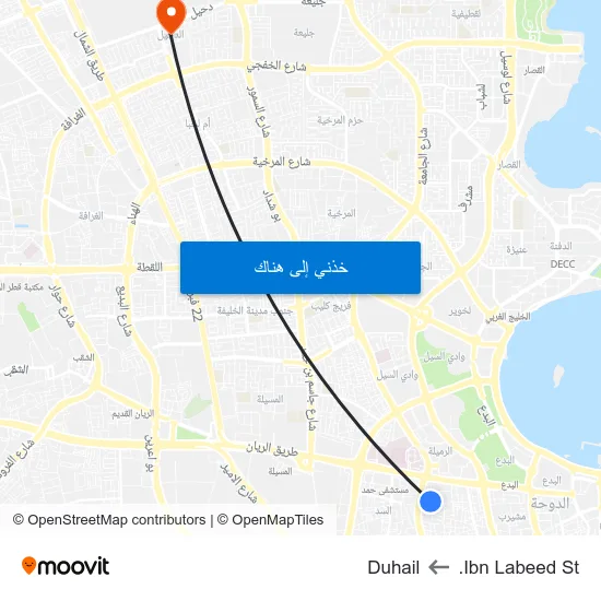 Ibn Labeed St. to Duhail map
