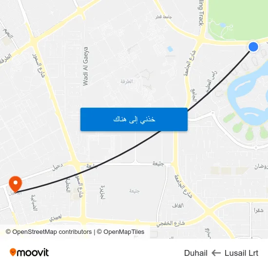 Lusail Lrt to Duhail map