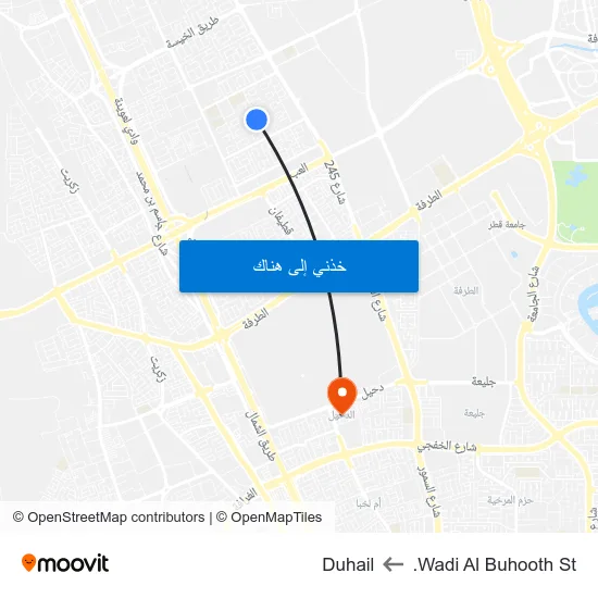 Wadi Al Buhooth St. to Duhail map