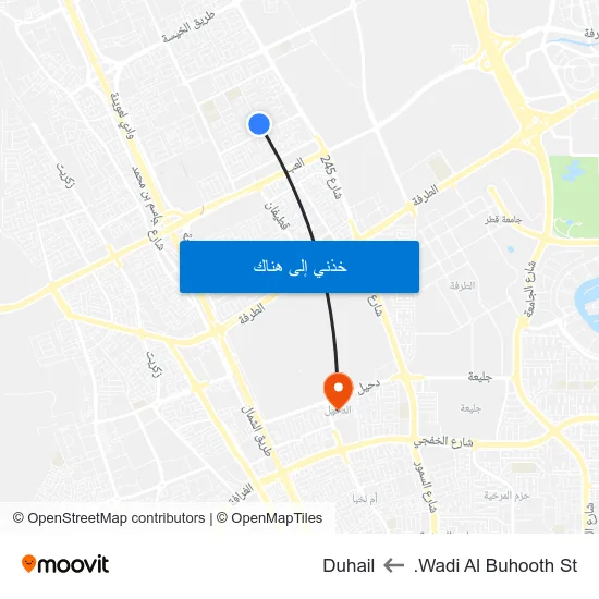Wadi Al Buhooth St. to Duhail map