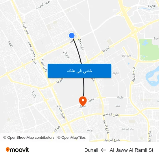 Al Jaww Al Ramli St. to Duhail map