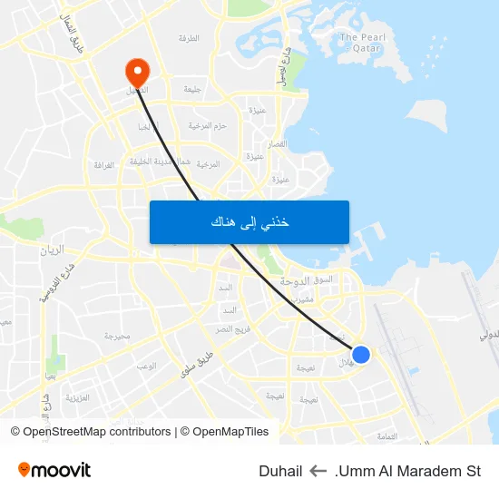 Umm Al Maradem St. to Duhail map