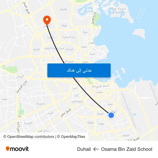 Osama Bin Zaid School to Duhail map