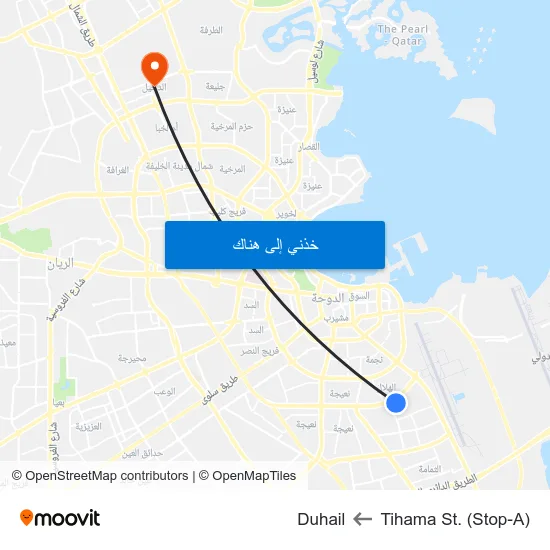 Tihama St. (Stop-A) to Duhail map