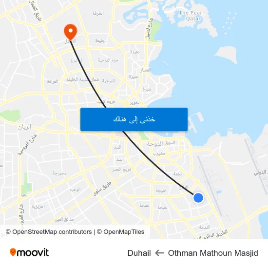 Othman Mathoun Masjid to Duhail map