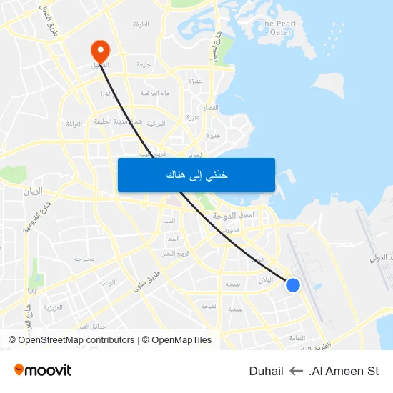 Al Ameen St. to Duhail map