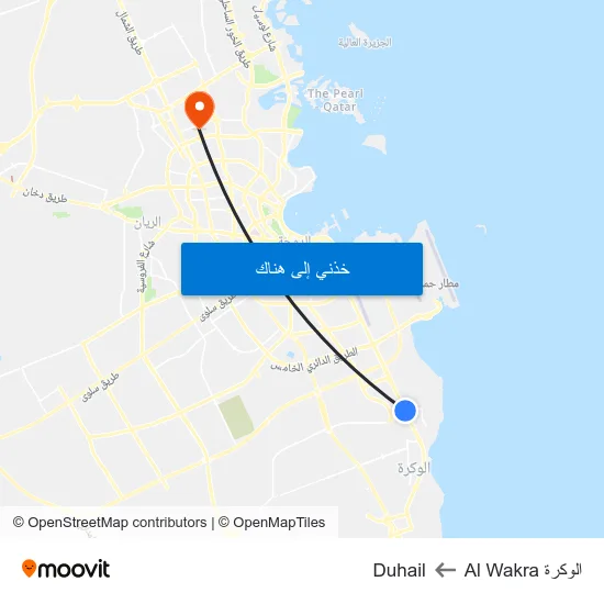 الوكرة Al Wakra to Duhail map
