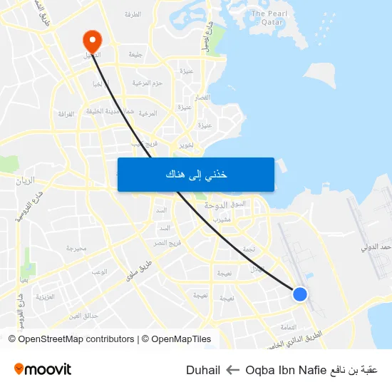 عقبة بن نافع Oqba Ibn Nafie to Duhail map