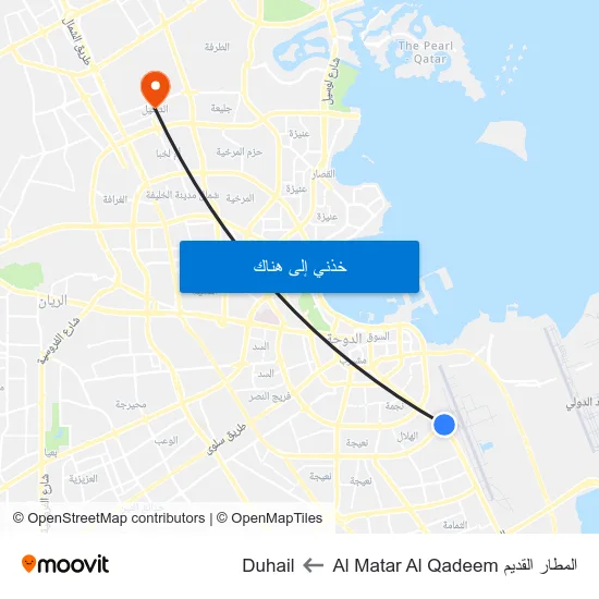 المطار القديم Al Matar Al Qadeem to Duhail map