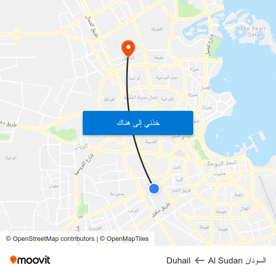 السودان Al Sudan to Duhail map