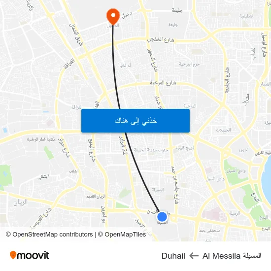 المسيلة Al Messila to Duhail map
