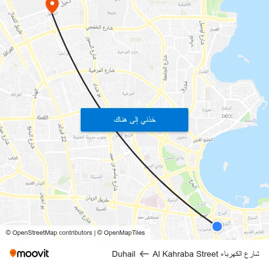 شارع الكهرباء Al Kahraba Street to Duhail map