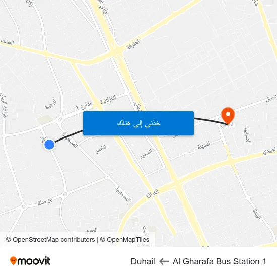 Al Gharafa Bus Station 1 to Duhail map