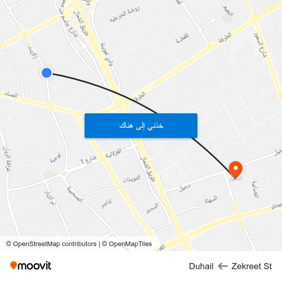 Zekreet St to Duhail map