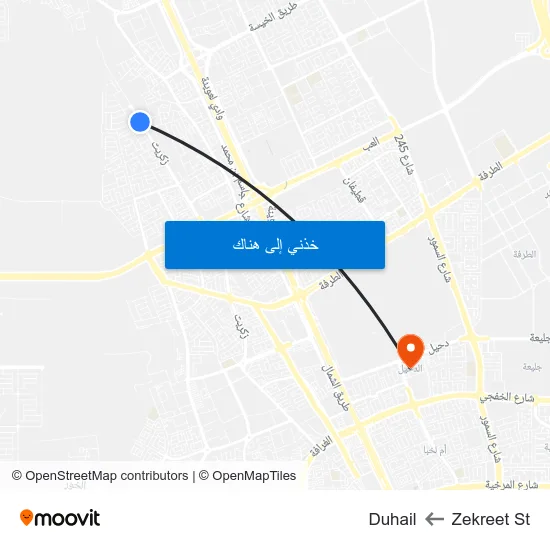 Zekreet St to Duhail map