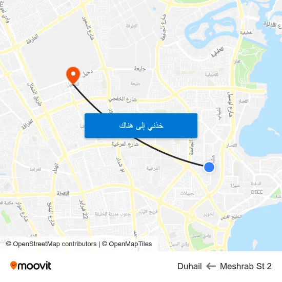 Meshrab St 2 to Duhail map