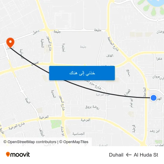 Al Huda St to Duhail map