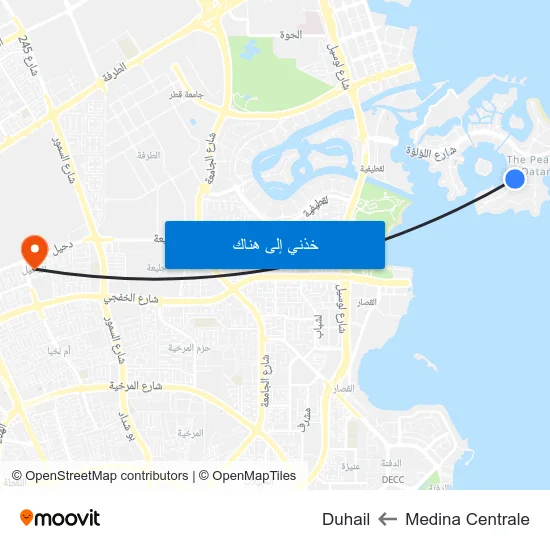 Medina Centrale to Duhail map