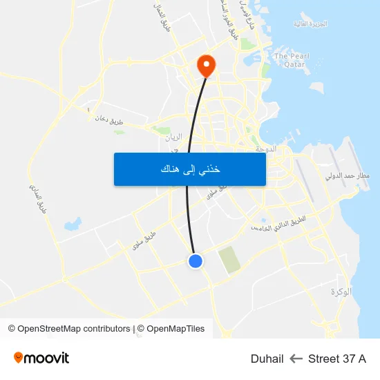 Street 37 A to Duhail map