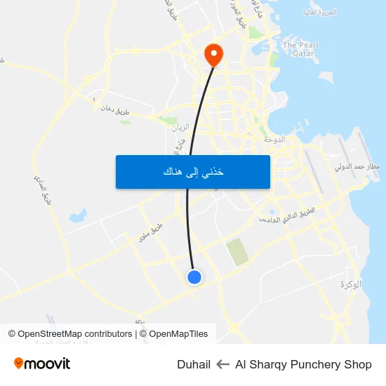Al Sharqy Punchery Shop to Duhail map