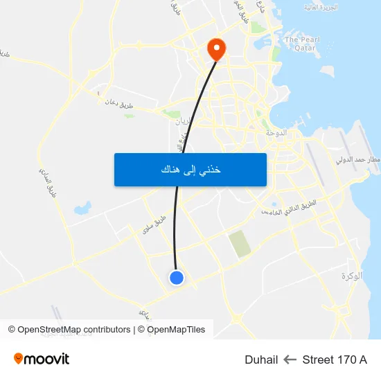 Street 170 A to Duhail map