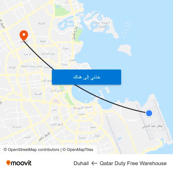 Qatar Duty Free Warehouse to Duhail map
