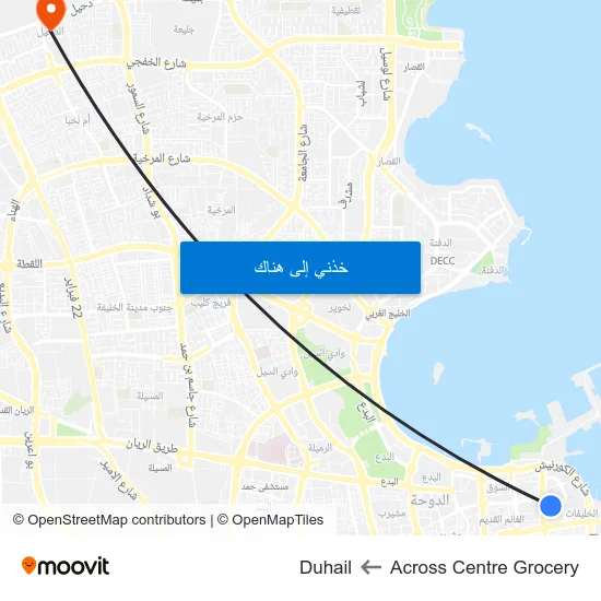 Across Centre Grocery to Duhail map