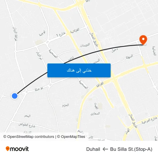 Bu Silla St.(Stop-A) to Duhail map