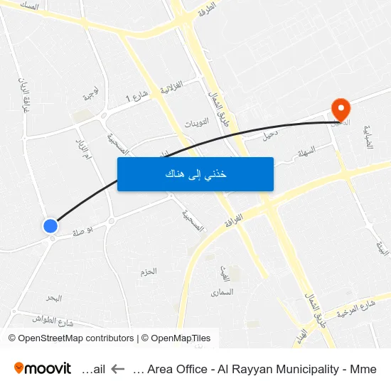 Al Gharrafa Area Office - Al Rayyan Municipality - Mme to Duhail map