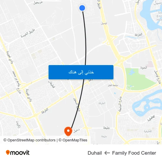 Family Food Center to Duhail map